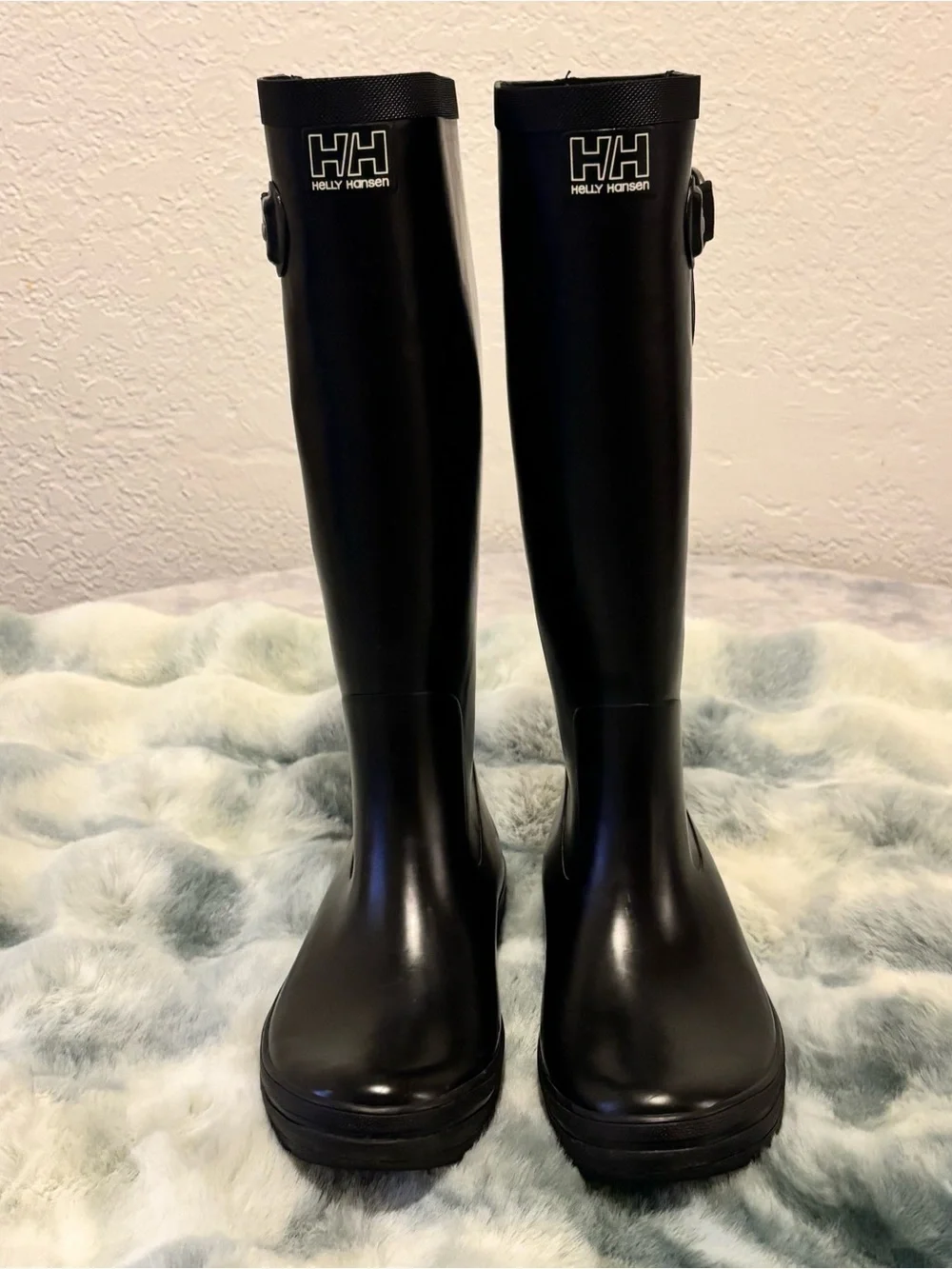 Helly Hansen Veierland 2 Womens Size 7 Rain Boots Black Rubber Waterproof NWOB